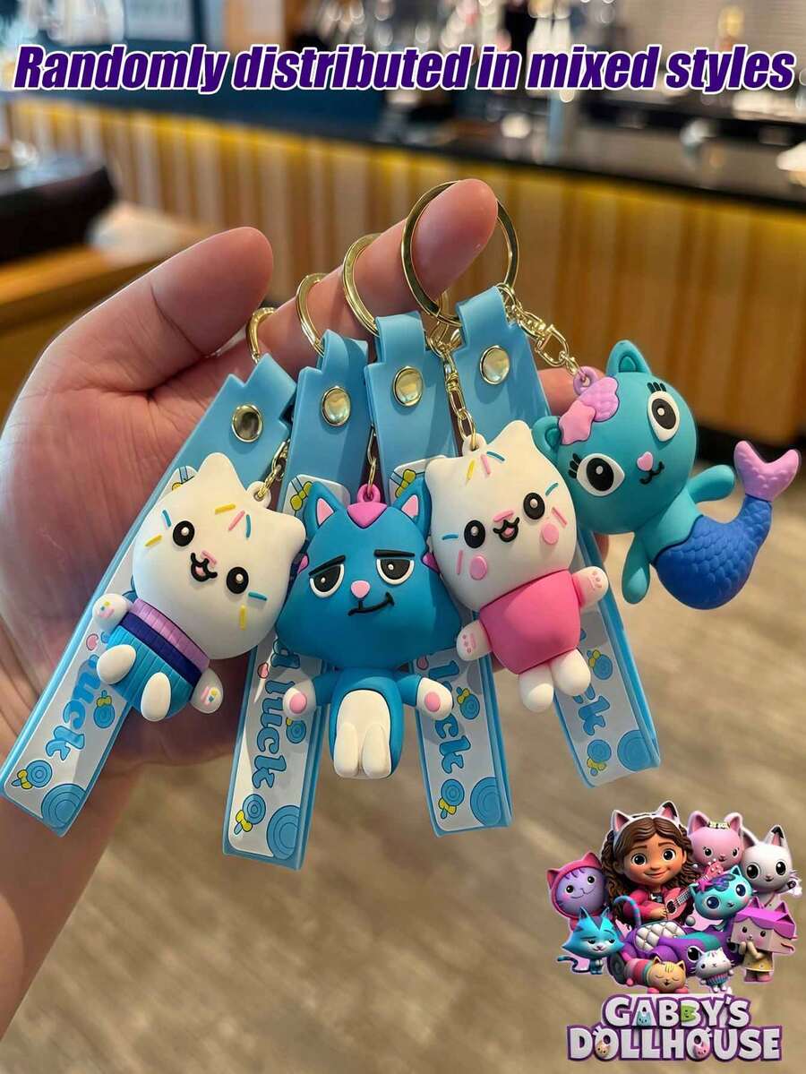 asmodee 可愛貓咪造型 Gabi 娃娃鑰匙圈,共 4 款,柔軟橡膠材質,掛繩印花清晰不易褪色,可掛在包包或鑰匙上,為日常出行增添可愛元素 - 多色 - 查看 1