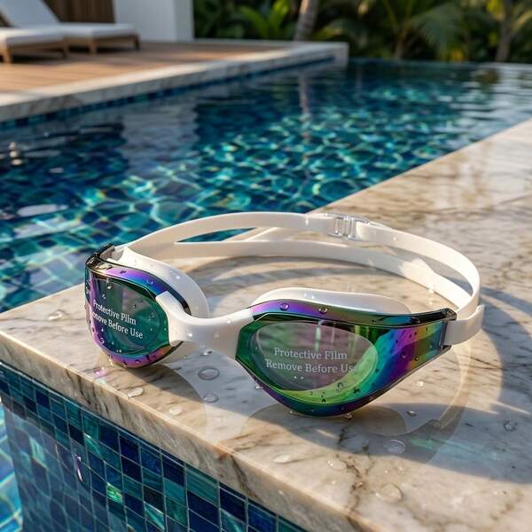 Professional Competitive Swimming Goggles For Adults, Racing Goggles With Colorful Electroplated Film, High Definition Lens, Waterproof, Anti-Fog, Electroplated, Unisex Competition Swim Goggles, Swimming Equipment