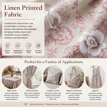 1pc Elegant Red Floral Hand-Painted Linen Fabric, Luxury Soft & Breathable Artistic Red & White Oversized Floral Print Sewing Material, Suitable For High-End Apparel, Curtains, Home Decor And DIY Projects - 1 - View 7
