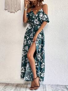 Vestido de moda para mujer - Gris azul - Ver 2