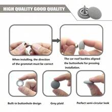 TRTY 52pcs Car Roof Lining Repair Button Stud Kit, Includes Auxiliary Tools. Automatic Convertible Top Snap Rivets, Universal Car Roof Snap Fastener Fixers, With Installation Tools, Suitable For All Vehicles (Gray/Beige Flannel), Also An Ideal Holiday And Birthday Gift - Headliner Maintenance Button Pin Kit - View 5