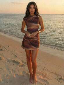 Women Midi Dresses - Marrón 3 - View 2