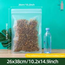 50/100入 雙面 0.18/0.2mm 厚防味包裝袋，可重複密封夾鏈塑膠袋，適用於派對食物儲存、糖果、零食、文具、珠寶、髮飾、居家與商業、節日派對用品 - Frosted - 查看 32