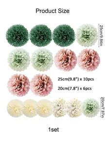 10 Pcs/Set Strawberry Party Decorations Honeycomb Balls Paper Strawberry Tissue Pom Poms For Berry First Birthday Baby Shower Sweet Fruit Theme Decor - Multicolor - View 4
