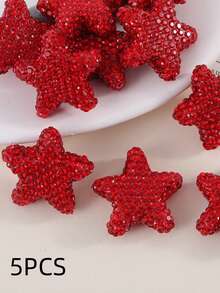 5 piezas de cuentas de arcilla con pentágono de cristal de colores, accesorios hechos a mano para collares, encantos de bolso y joyería - 5 PIEZAS - Estrella de cinco puntas - Ver 12