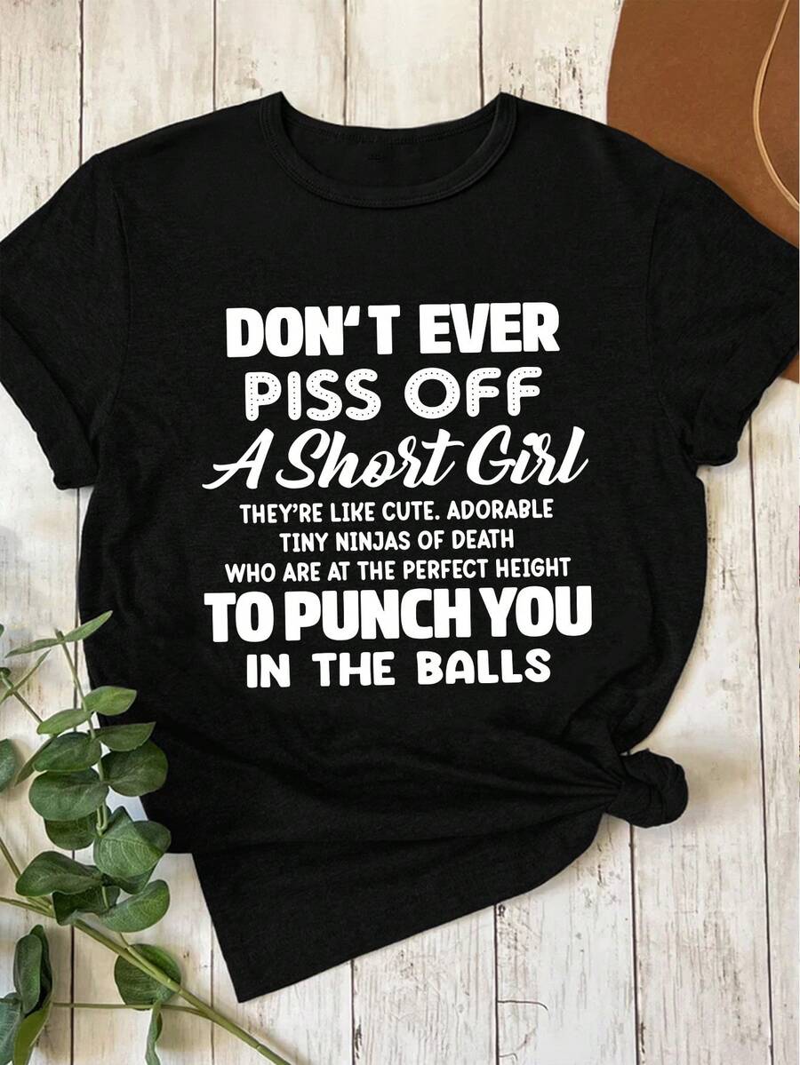 Camiseta divertida para mujer "No te quites el short", camiseta estampada, top casual de manga corta para primavera, verano y oto￱o, ropa casual, tejido suave, regalo para ella