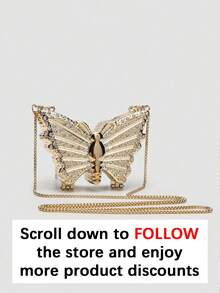 優雅時尚人造皮革手拿包，復古極簡純色熱門單肩包，適合搭配洋裝出席派對與婚禮 - 金色 - 查看 2