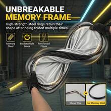 1pc Windshield Sun Shade, Blocks UV Rays, Foldable Front Windshield Sun Shade With UV Protection, Suitable For Most Cars, SUVs And Trucks, With Breathable Mesh Design - Titanium Silver Folding Large - View 6