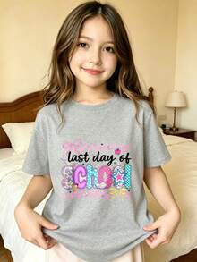 Last Day Of School Girls' T-Shirt - 灰色 - 查看 1