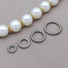 6 chiếc vòng O xoắn bằng thép không gỉ, vòng nối xoắn, phụ kiện làm vòng tay, vòng cổ, làm trang sức DIY - Nhiều màu - Xem 4