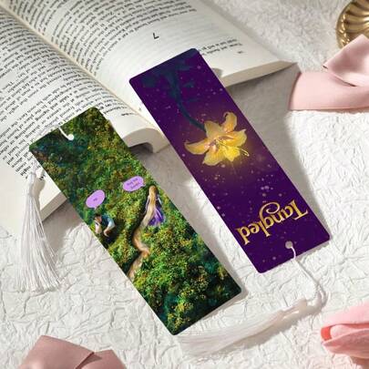 2pcs PET Printed Bookmarks, Exquisite And Beautiful Patterns, Durable And Elegant, Unique Design Suitable For Daily Use Or Collection. The Best Gift For Back To School Season, Whether For Personal Use Or Gifting To Family And Friends, It Is A Unique And Practical Gift Choice, Adding Atmosphere And Fun To Reading Time (Random Color Tassels)