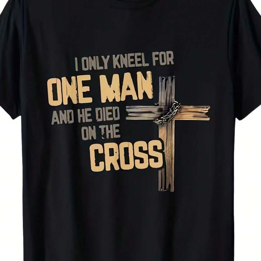 Printed T-Shirt For Men And Women - 黑色 - 查看 1