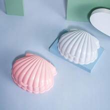1pc Vintage Shell Soap Dish, Bathroom Creative Soap Holder Rack With Cover, Portable Double-Layer Draining Soap Box - Multicolor - View 9