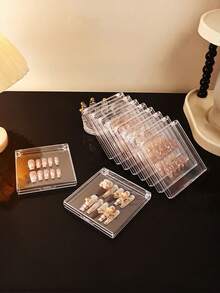 1 Hộp quà tặng móng tay cao cấp trong suốt, hộp đựng dụng cụ vuông trong suốt cao cấp, hộp đựng dụng cụ làm móng nghệ thuật, hộp đóng gói đặc biệt cho móng giả - Nhiều màu - Xem 7