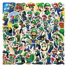 60pcs Cute Luigi Stickers DIY Skateboard Notebook Waterproof Cool Children's Anime Stickers Cute Mario Brothers Cartoon Stickers Perfect Birthday Gift Small Surprise - Multicolor - View 4