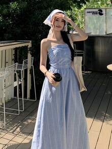 Women Long Dresses - Blue - View 11