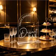 5 Inch X 7 Inch Arched Acrylic Tabletop Sign And Base, Wedding And Party Dessert Bar Sign - View 11