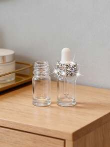 Sparkling Rhinestone Decorated Glass Dropper Bottle, Mini Essential Oil Dropper Bottle Transparent Glass Sample Bottle, Empty Perfume Cosmetic Liquid Container With Dropper, Portable Refillable Perfume Bottle, Mini Travel Beauty Tool Essential, Reusable Leak-Proof, Suitable For All Seasons, Best Choice For Gifts To Friends And Family, Mother's Day Gift, Valentine's Day Gift (2ml/5ml/10ml/15ml/20ml) - Multicolor - View 8