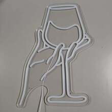 1 pieza Luz de neón LED "Cheers", lámpara decorativa para fiestas, luz de neón portátil para decoración de pared adecuada para el hogar, bar y dormitorio - Rojo - Ver 9