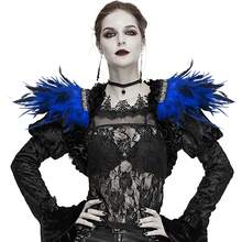 Hombreras de estilo gótico unisex de tamaño mediano con plumas sintéticas negras para fiesta de Navidad roja y carnaval, hechas de fibra de poliéster, perfectas para cosplay - A - Ver 26