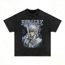 Camisetas Gráficas Vintage para Hombre, Camiseta Anime Invencible, Ropa Esencial de Verano Estilo Y2K, Camisetas Gráficas Divertidas, Playeras de Hombre Anime, Regalo para el Día del Padre, Regalos de Camisetas para Hombre ZKET - Negro - Ver 7