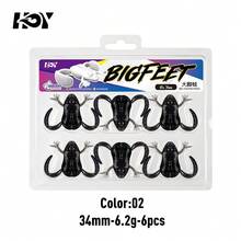 KINGDOM Big-Footed Floating Soft Frog Lure 34mm/43mm 6.2g/11g Bionic Big Feet Auto-Righting Design High-Elastic TPE Material For Bass Snakehead Freshwater Fishing Topwater Frog Bait Bass Fishing Lure - Multicolor - View 14