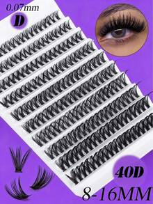 544/480/384PCS Manga Cluster Lash Set, Large Capacity Synthetic Lashes With 2-In-1 Lash Glue, Tweezers And Brush. Portable & Reusable, Easy To Apply For Natural Eye-Enlarging Makeup. Great For Daily Wear, Travel, Wedding, Date, Party And Festival. - Multicolor - View 16