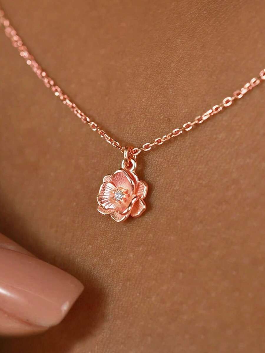 1pc Cubic Zirconia Necklace Pendant, Suitable For Teenage Girls Daily Decoration, Party Wear, Birthday Gift - 7# - View 1