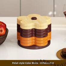 1 Set de Posavasos con Forma de Flor, Resistente al Calor y Antideslizante, Protector de Mesa de Cocina y Comedor para Platos, Tazones, Tazas, Versátil y Creativo - Granate - Ver 14