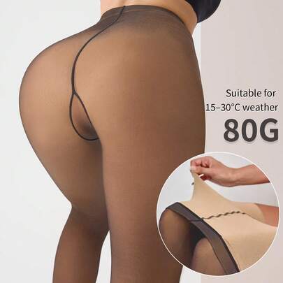 200g/80g Leggings transparentes y opacos para mujer - Ligeros y transpirables para primavera/otoño, Gruesos y cálidos para invierno, Efecto de pierna desnuda, Adecuados para uso al aire libre