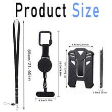 1 Bộ (Kẹp thẻ + Giá đỡ thẻ + Dây đeo) Kẹp carabiner màu đen chắc chắn, kiểu dáng cổ điển, giá đỡ thẻ cuộn có thể thu gọn kèm ngăn đựng thẻ ID, kẹp thẻ tên màu đen, dây đeo có thể tháo rời với móc khóa tròn, thích hợp cho bác sĩ, y tá, giáo viên, công nhân, thực tập sinh, trợ lý, người đi bộ đường dài, tài xế xe tải, quà tặng văn phòng dịp lễ. - Cổ điển - Xem 3