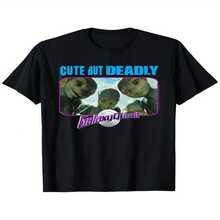Cute And Deadly Retro Alien Graphic T-Shirt For Women - Black, Sizes S-XXL, Retro T-Shirt With Striking Blue-Purple Art, Short-Sleeved Casual Top - Id - Black - View 2