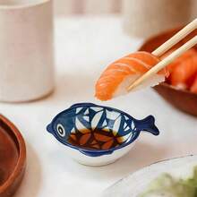 6pcs/1pc Creative Fish-Shaped Sauce Dish, Dopamine Color Ceramic Dish, Dipping Dish/Wasabi Dish/Snack Dish, Easy To Clean, Easy To Store, Oven /Microwave , Suitable For Multiple Occasions - Multicolor - View 9