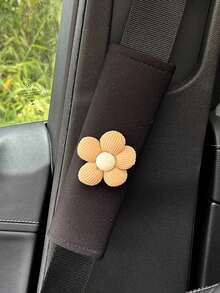 1pc/2pcs Car Seat Belt Shoulder Pad Protector, Universal Automotive Anti-Neck Pinch Safety Strap Cover, All Season - Flowers - View 2