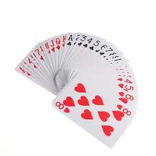 54pcs/Set Cartas de Póker con Núcleo de Papel Gris y Espalda Roja para Trucos de Magia, Juegos de Mesa de Fiesta, Cartas de Juego de 56x86mm, Cartas, Juegos de Cartas, Mezclador de Cartas, Cartas de Mesa, Juegos de Cumpleaños - Multicolor - Ver 2