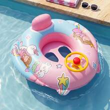 Baby Inflatable Swim Ring, Summer Boys Girls Inflatable Swimming Pool Toy, Children Toddler Cartoon Swim Ring - Pink - View 3