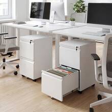 Mobile File Cabinet Under-Desk Office Organizer Printer Standard With 5 Casters And 2 Drawers For A4, Letter & Legal Size Files - White - View 3