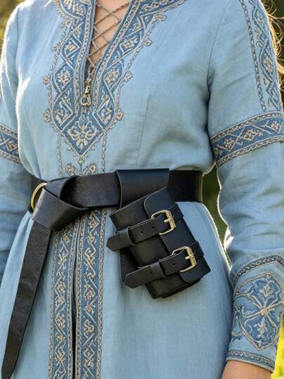 1pc Medieval Sword Sheath - PU Leather Sword Scabbard, Suitable For Halloween Costumes, Viking Warrior Gear - Compatible With Backpacks, Belts, Battle Reenactments - Men/Women Medieval Knight Costume Accessory