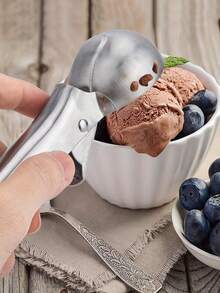 1/3pcs Stainless Steel Ice Cream Scoop, Creative Ice Cream Scoop, Spring-Back Scoop, Fruit Scoop - Silver - View 6