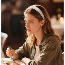 Yqq AIBFRID Women's Headbands, Wide Knitted Headbands, Modern Non-Slip Hairband For Women, Fashionable Neutral Headband, Hair Accessories, 4 Pieces - 復古頭飾 - 查看 6