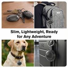 Vena For Apple AirTag Holder And Keyring, AirTag Keychain Holder Waterproof AirTag Case - Black - View 7
