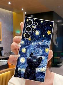 1个经典星空可爱猫咪手机壳，软壳保护套，兼容华为荣耀、三星Galaxy A04e/12/A13/A14/A34/A50/A52/A53/A54/S21/S22/S23/S24/S25/S25Ultra/S25FE/S26/S26 Plus/S26 Ultra/S26 Edge、6A/7A/8A、12T/13T/15T/15T Pro - 無色 - 查看 5