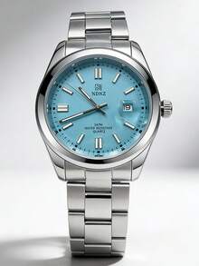 男士石英表，户外防水夜光时钟，绿松石色男士配饰，父亲节和教师节男士礼物 - 藍色 - 查看 6