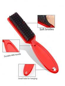3pcs Professional Beard Styling Brush Set, Shaving Beard Brush, Barber Vintage Slick Back Hair Styling Carving Cleaning Brush - Multicolor - View 4