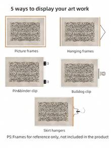 1pc Frameless Ayatul Kursi Calligraphy Art, Black Beige Islamic Wall Decor Abstract Muslim Home Art Print Poster, Back To School, Room Decor Bedroom, Funkyposters - Font - View 7
