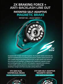 HASIDA MS-X 5th Gen Baitcasting Reel Patented Levitation Magnetic Braking System Tangle-Free Fishing Reel Lightweight Design - Gold - View 6