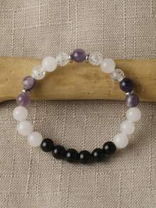 YAUKIA Boho Amethyst Healing Bracelet , Wealth Attraction , Courage , Positive Energy , Spiritual Meditation Jewelry , Suitable For Beach Trips - Multicolor - View 4