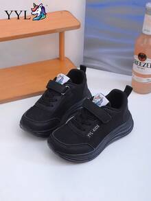1 Pair Lightweight Fashionable Campus Style Sports Shoes, Comfortable Anti-Slip Wear-Resistant With Lasting Craftsmanship, Stable Foot Support, EVA Outsole, Suitable For Running And Daily Wear - Black - View 3