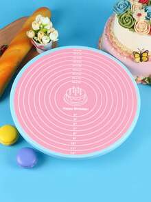 Round Silicone Baking Mat, Non-Stick Kneading Mat, Anti-Slip Pastry Work Surface Mat, Bread/Cake Tray, Non-Stick, Easy To Clean, Non-Stick, With Scale, Reusable Kitchen Tool, Essential Baking Tool, Suitable For Making Cakes, Cookies, Macarons, Bread And Various Pastries, Suitable For Holidays, Parties, Gatherings, Outdoor Picnics, Gift For Family, Mother, Friends - Pink - View 6