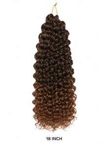 18 piezas/paquete Extensiones de cabello trenzado de ganchillo - 1/5 caja, cabello trenzado sintético suave y pre-rizado, adecuado para trenzas retorcidas y trenzas de diosa, fácil instalación, negro natural, suficiente para uso en toda la cabeza - Multicolor - Ver 10